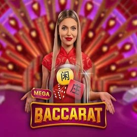 Mega Baccarat slot logo by Pragmatic Play at Yoyo Casino