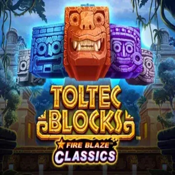 Fire Blaze: Toltec Blocks slot logo by Rarestone Gaming at Yoyo Casino